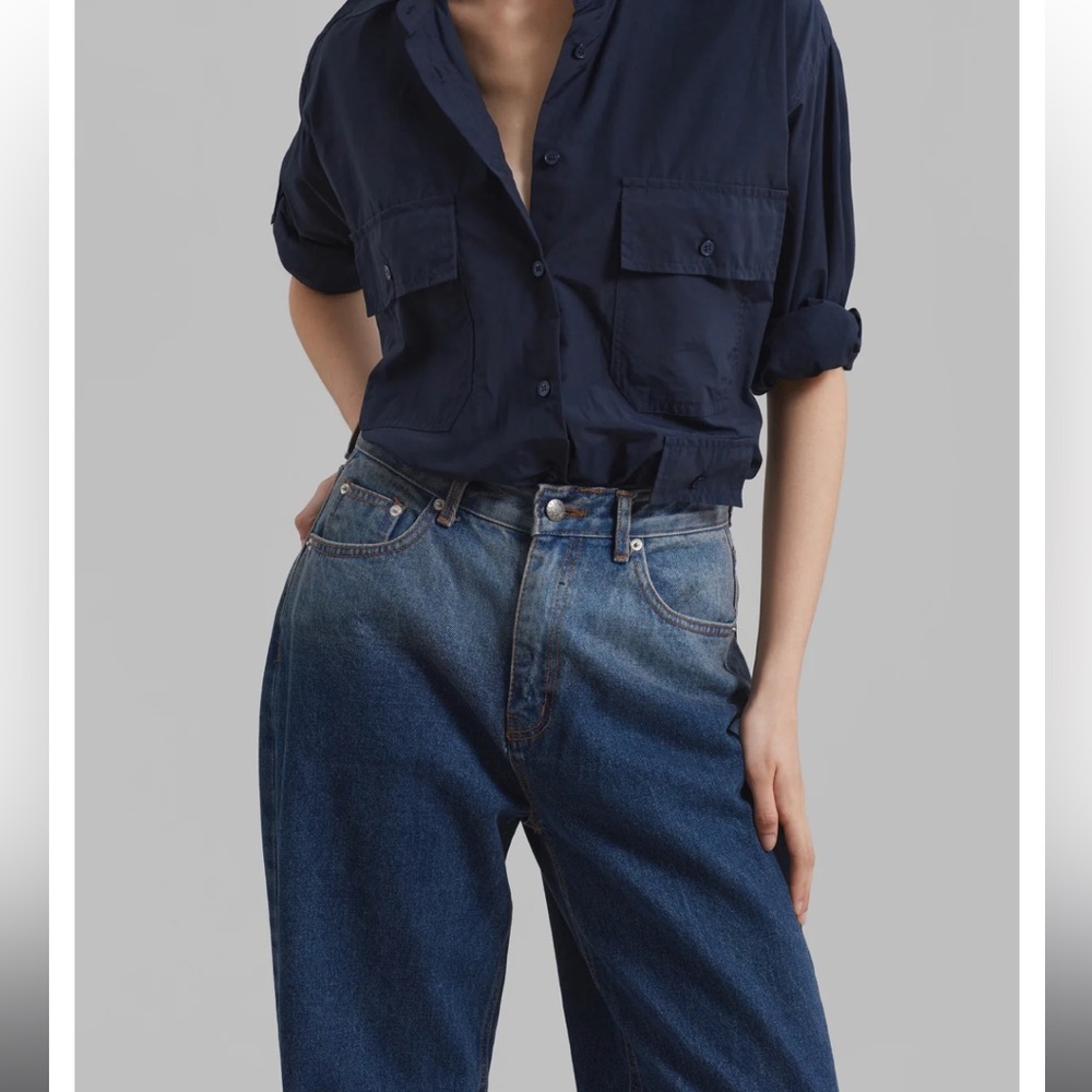 The Frankie Shop Ombré Dark Blue Boyfriend Jeans
